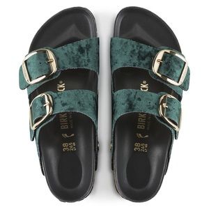 LIMITED EDITION - Birkenstock Arizona Big Buckle Green Velvet Sandals